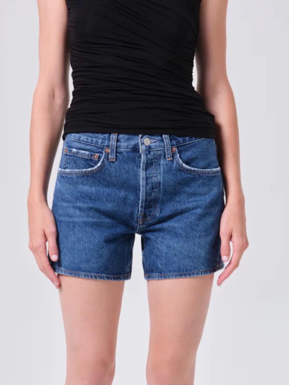 EUC Agolde Classic Parker Long Denim Shorts